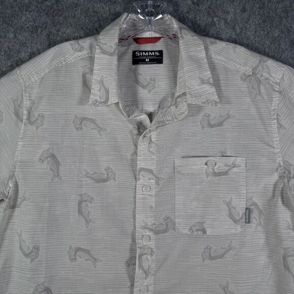 Simms Other - Simms Shirt Mens Size Medium White Short Sleeve Pocket Fishing Lightweight